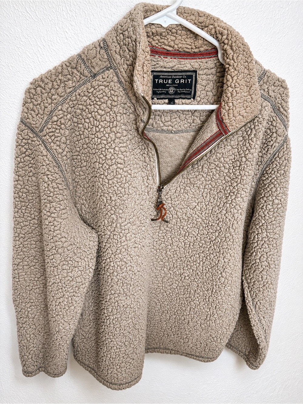 True Grit Women’s  Sherpa Quarter-Zip Pullover - Light Taupe